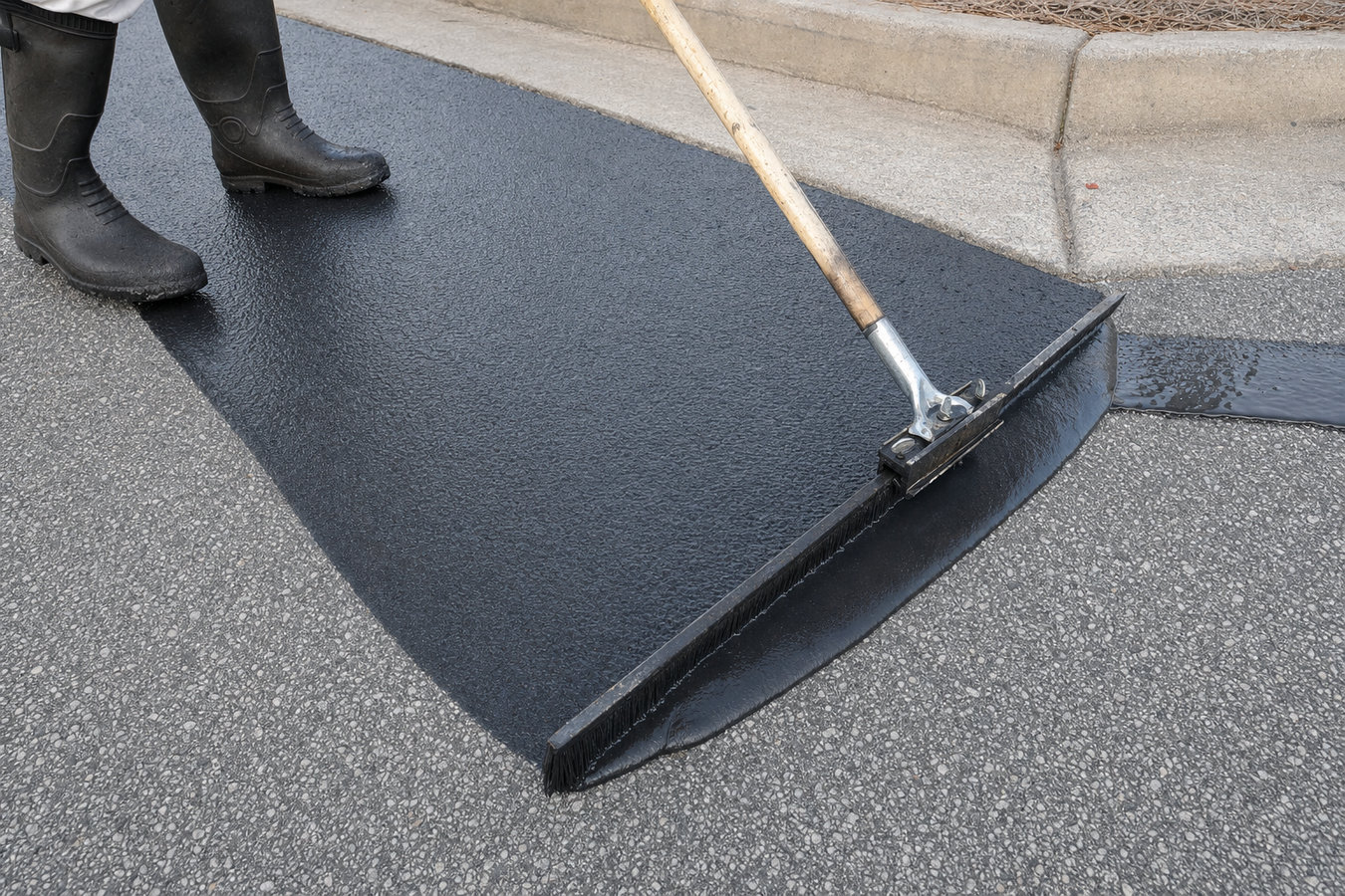 Asphalt sealcoating